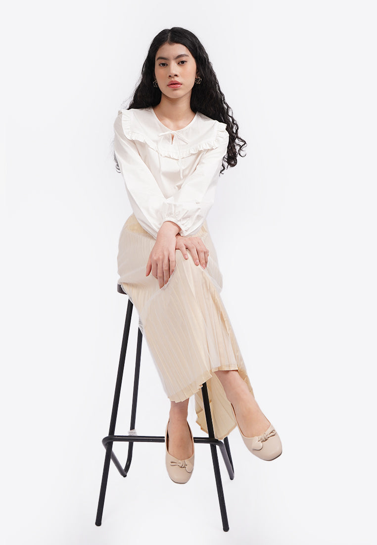 Tulle Maxi Skirt Ecru