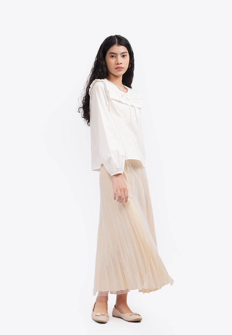 Tulle Maxi Skirt Ecru