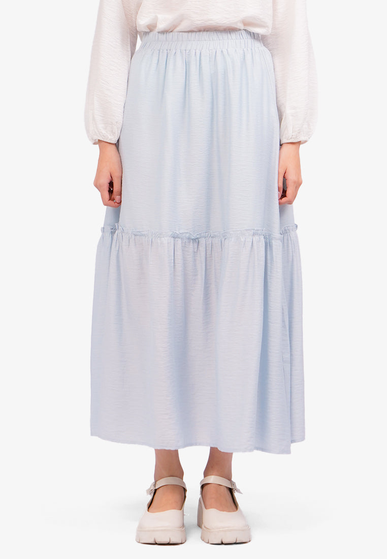 Tiered Maxi Skirt Blue