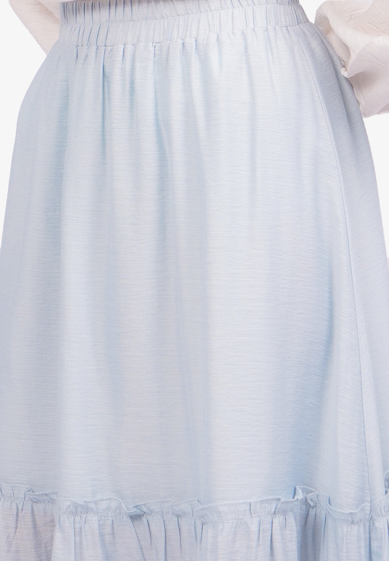 Tiered Maxi Skirt Blue