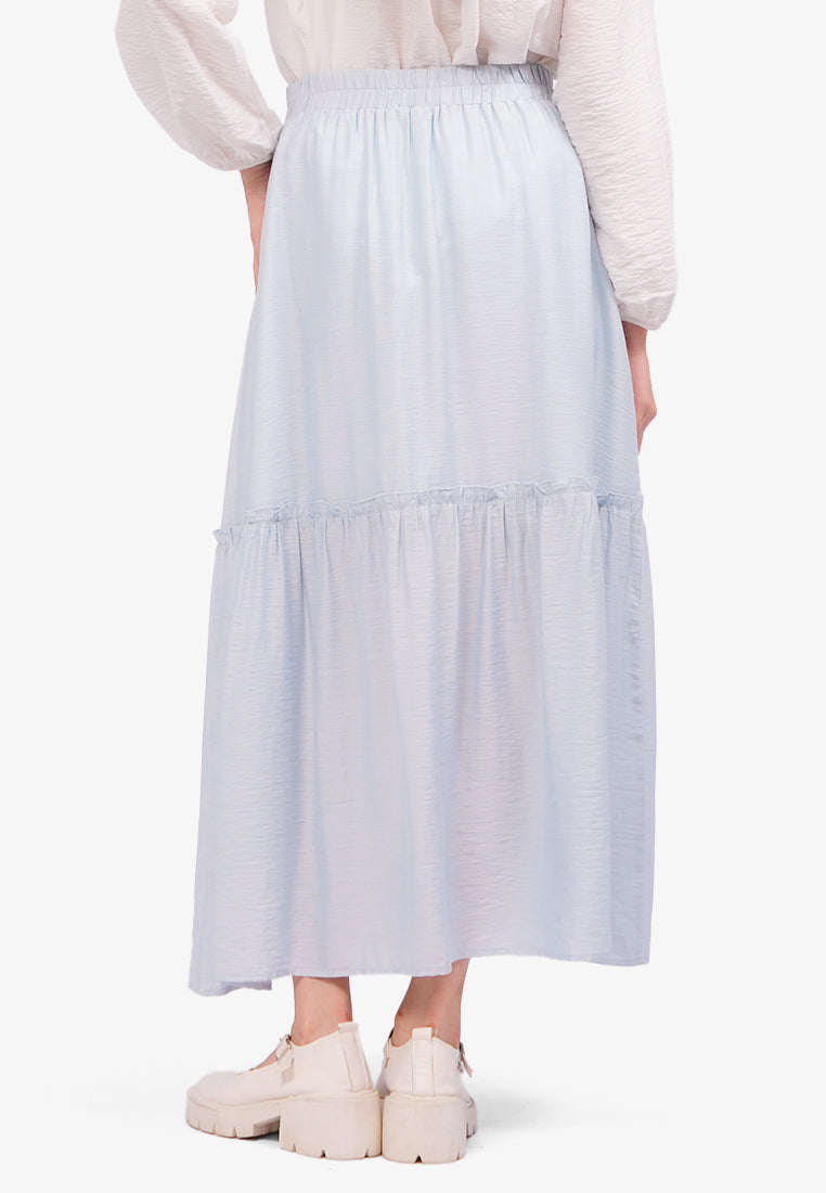 Tiered Maxi Skirt Blue
