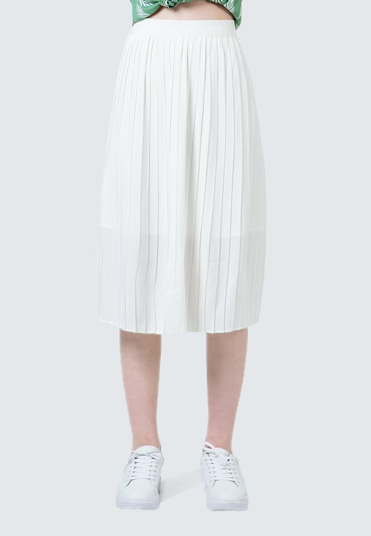 Off white Maxi Pleated Skirt