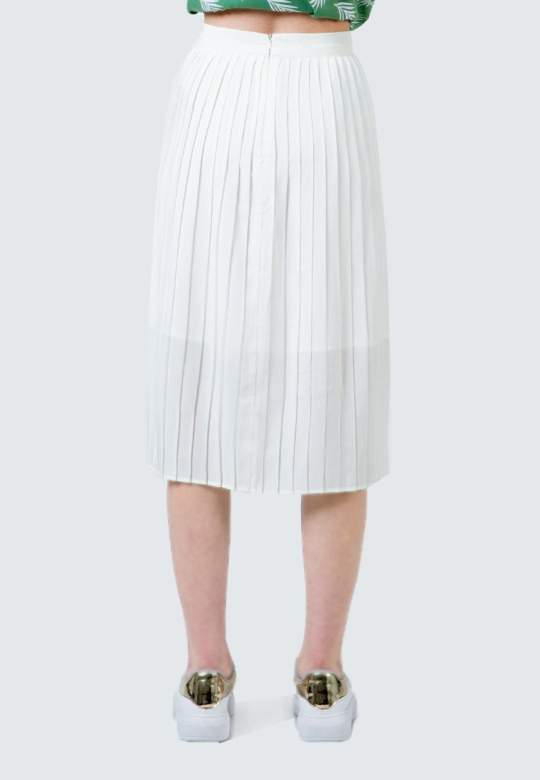 Off white Maxi Pleated Skirt