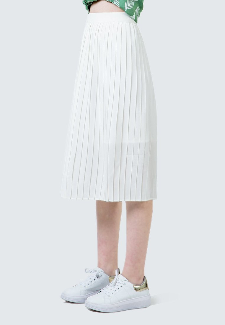 Off white Maxi Pleated Skirt