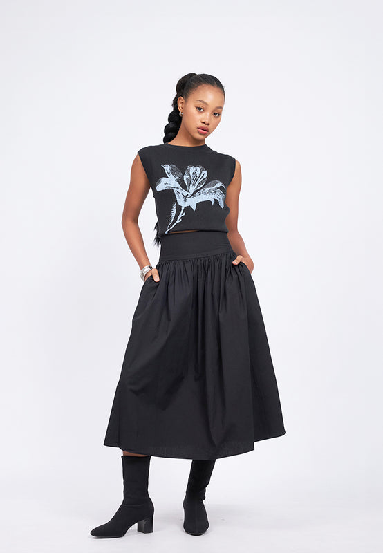 Flared Midi Skirt