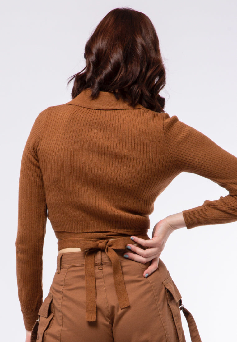 Cable Knit Wrap Top