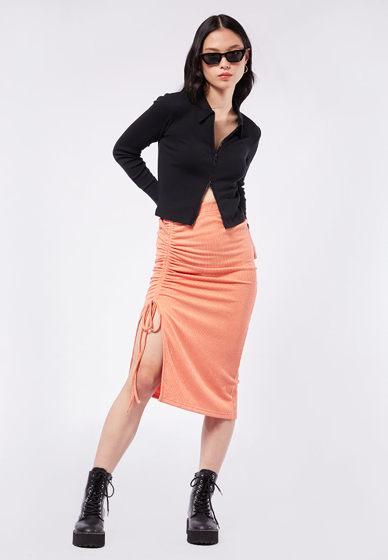 Knit Top with Zip Up Collar