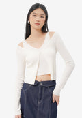 Double Layered Long Sleeve Top Off White