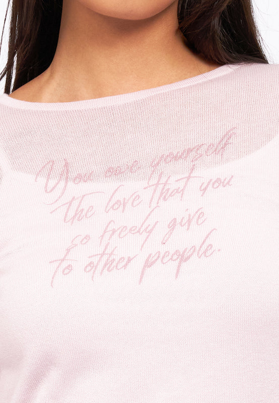 See Through Long Sleeve Graphic Top