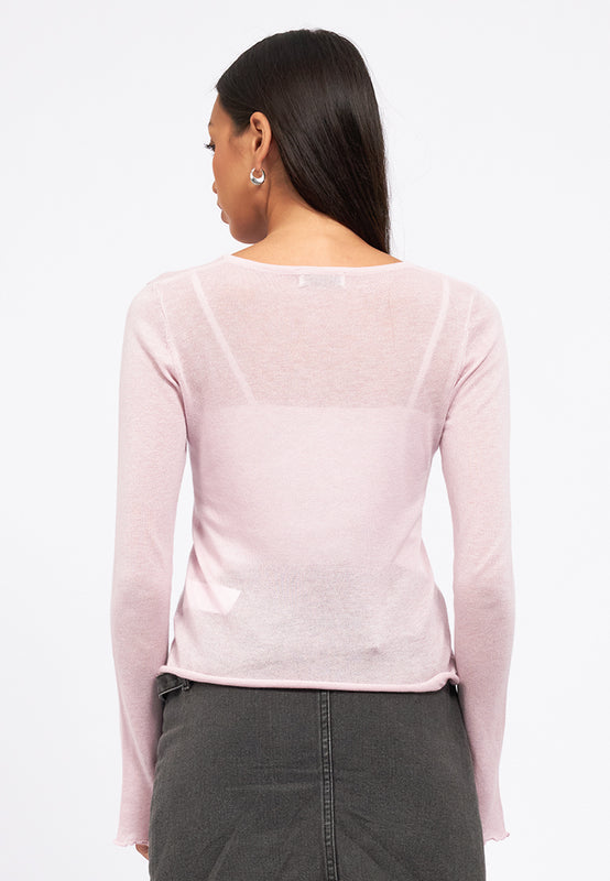 See Through Long Sleeve Graphic Top