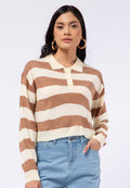 Long Sleeve Stripe Polo Shirt
