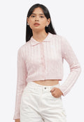 Cable Knit Button Up Top