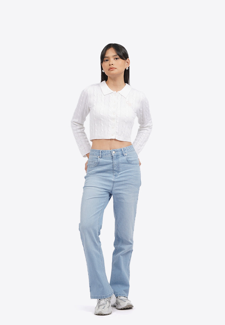 Cable Knit Button Up Top