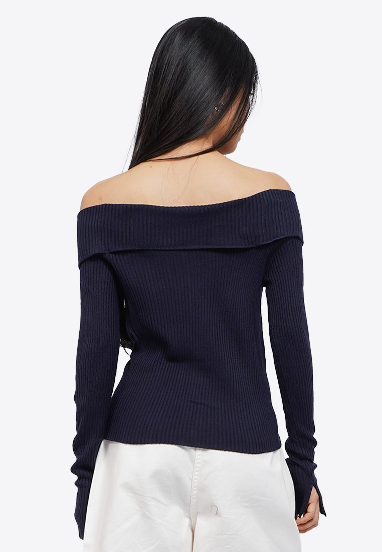 Button Up Off Shoulder Top