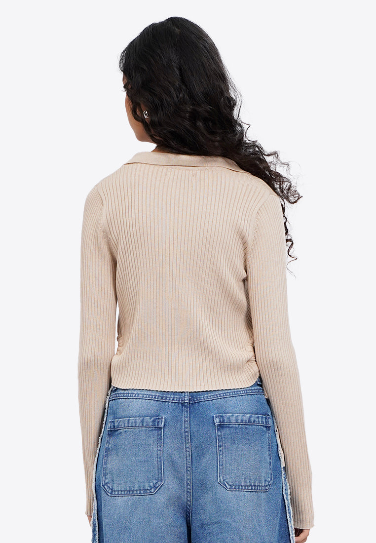 Side Knot Long Sleeve Top