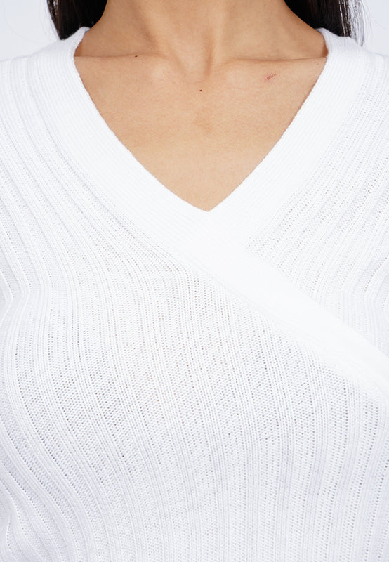 Long Sleeve Wrap Knit Top