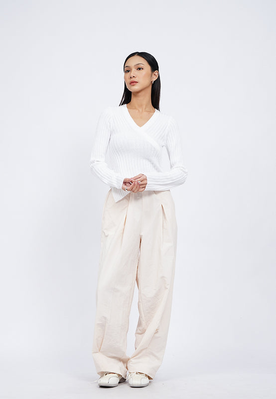 Long Sleeve Wrap Knit Top