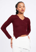 Long Sleeve Wrap Knit Top