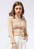 Rib Crop Top with Buttons