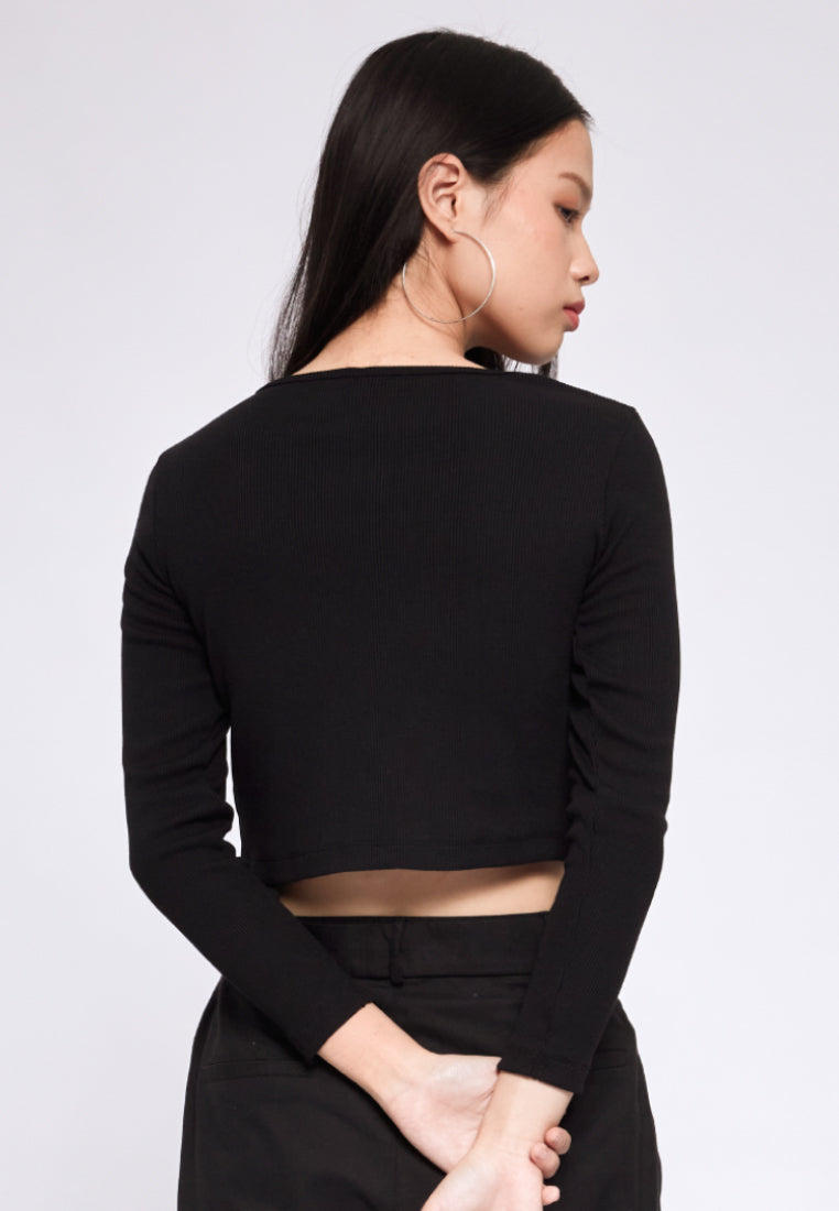 Cut Out Long Sleeve Top