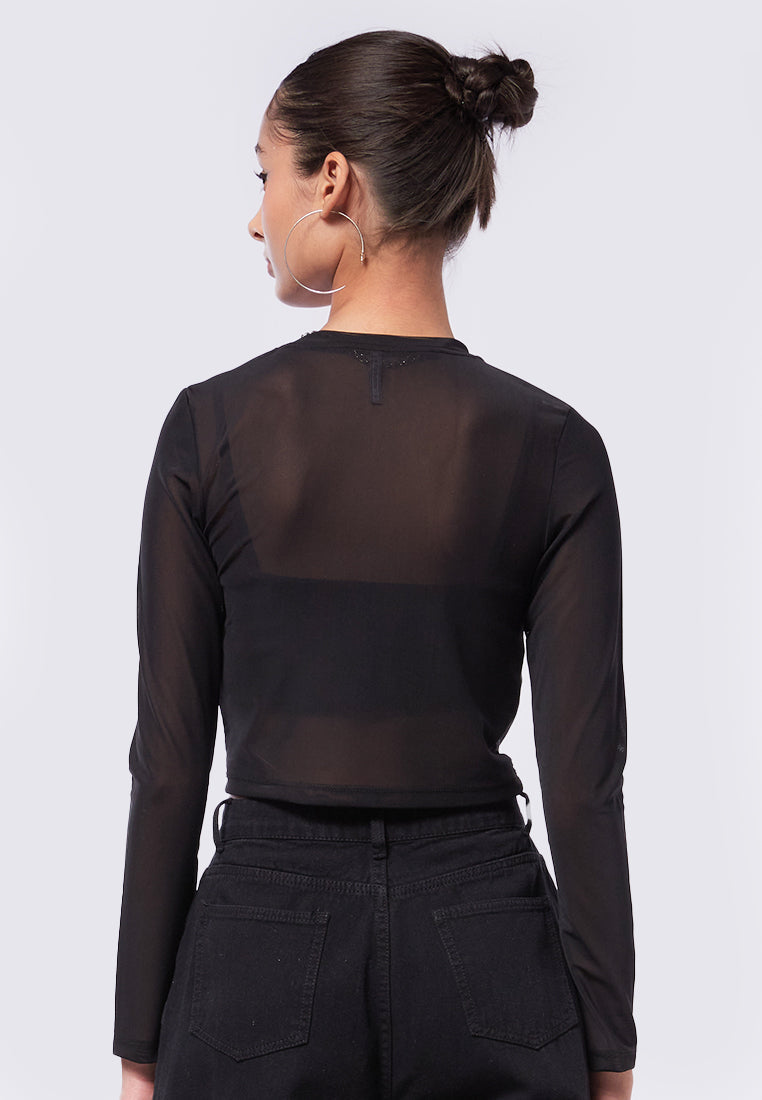 Long Sleeve Mesh Top
