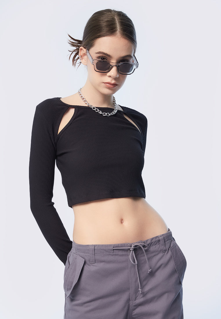 Cut Out Long Sleeve Top