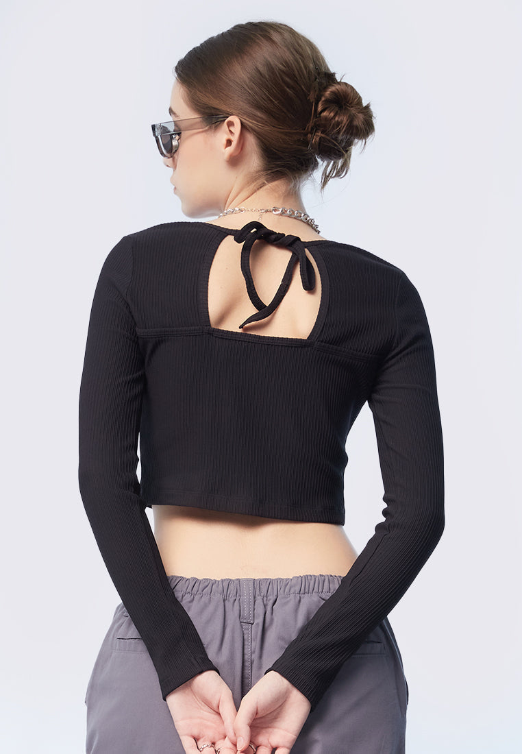 Cut Out Long Sleeve Top