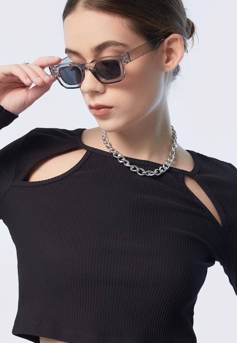 Cut Out Long Sleeve Top