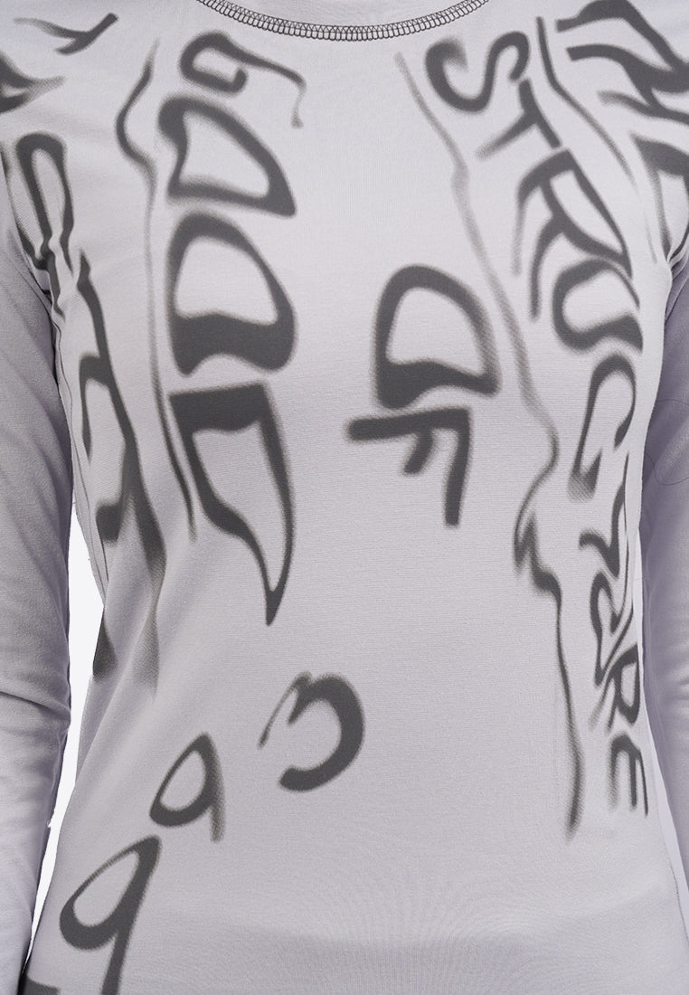 Printed Long Sleeves Top