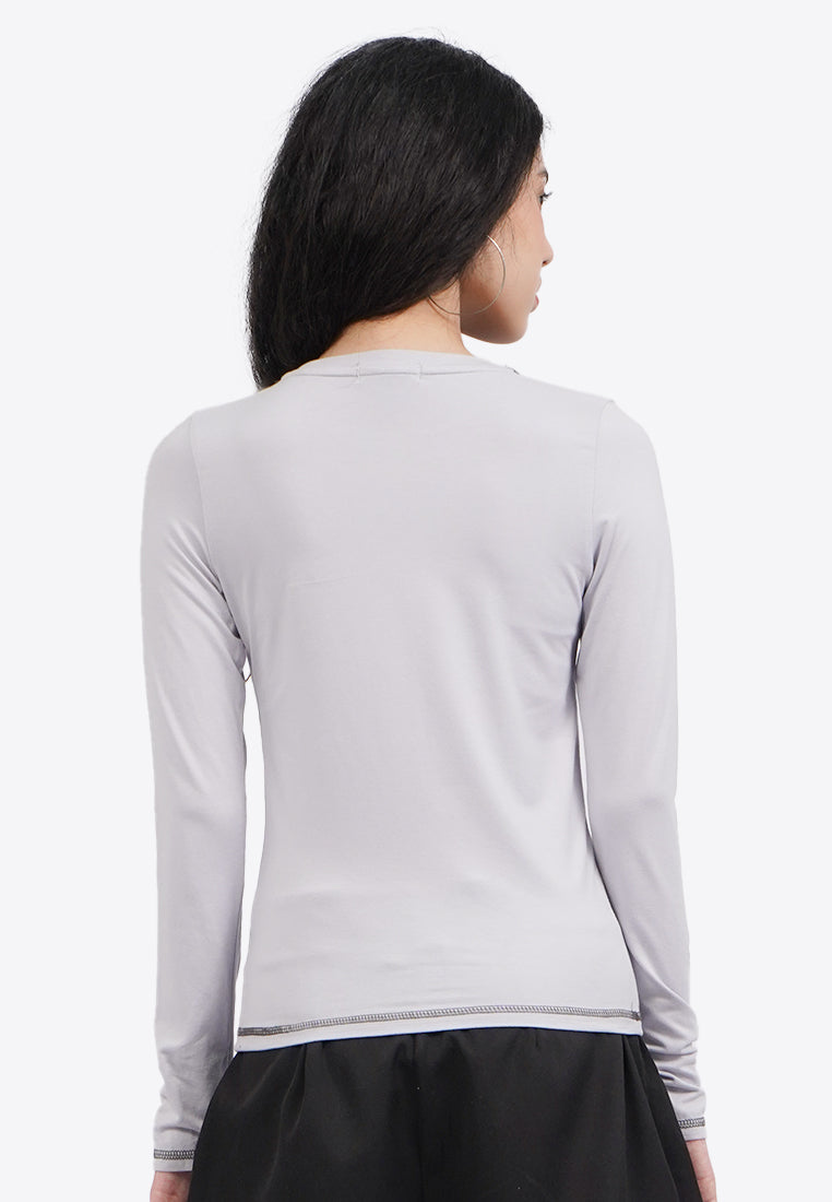 Printed Long Sleeves Top