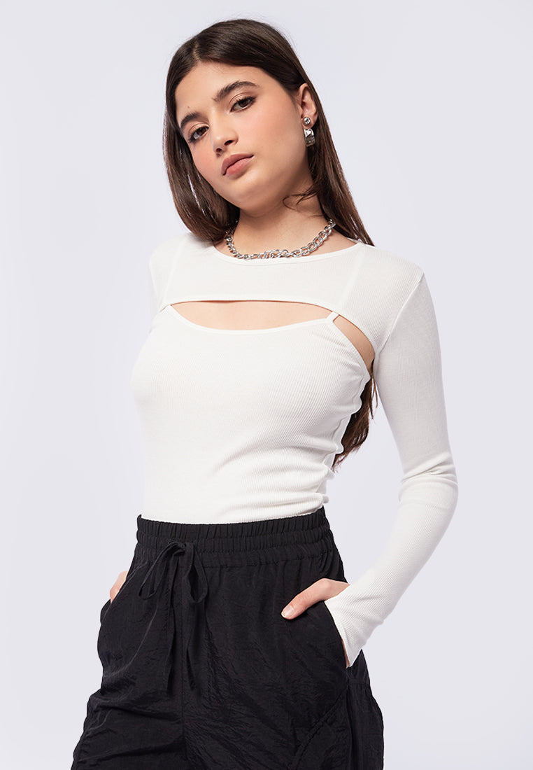 Cut Out Long Sleeve Top