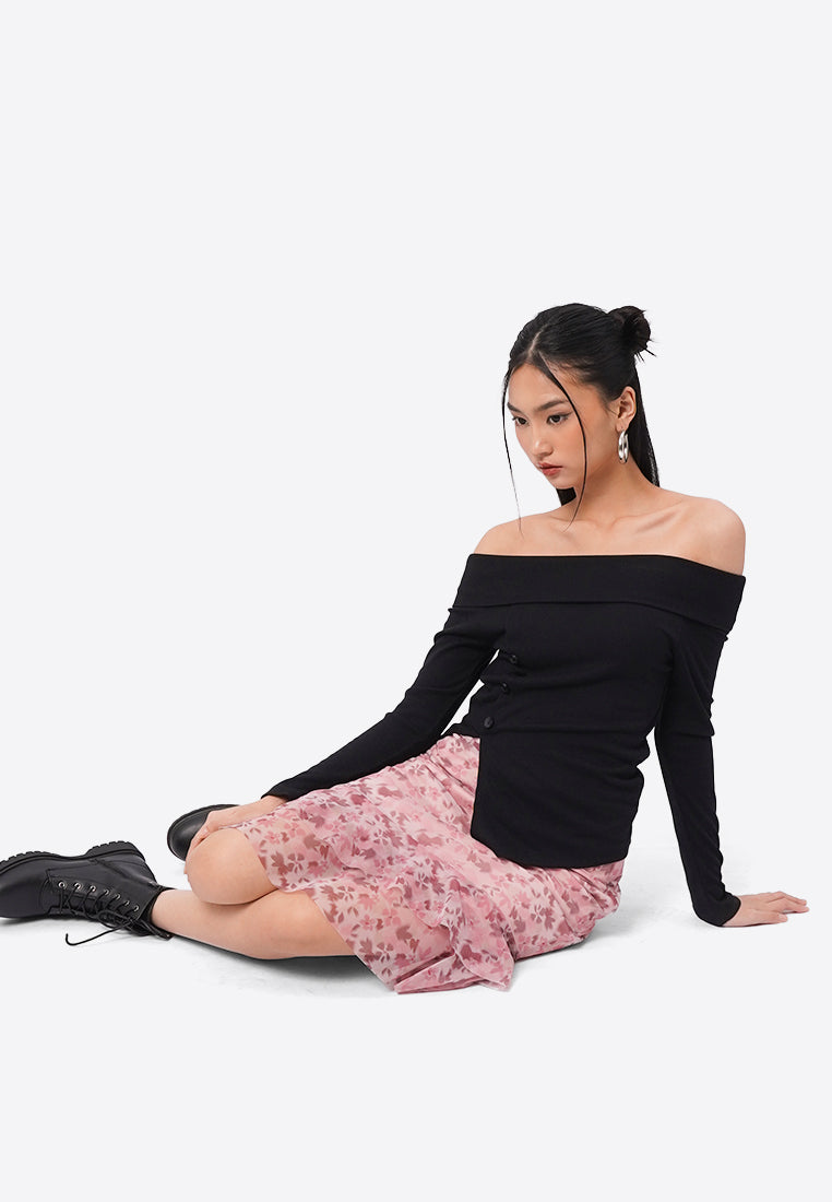Off Shoulder Long Sleeve Top