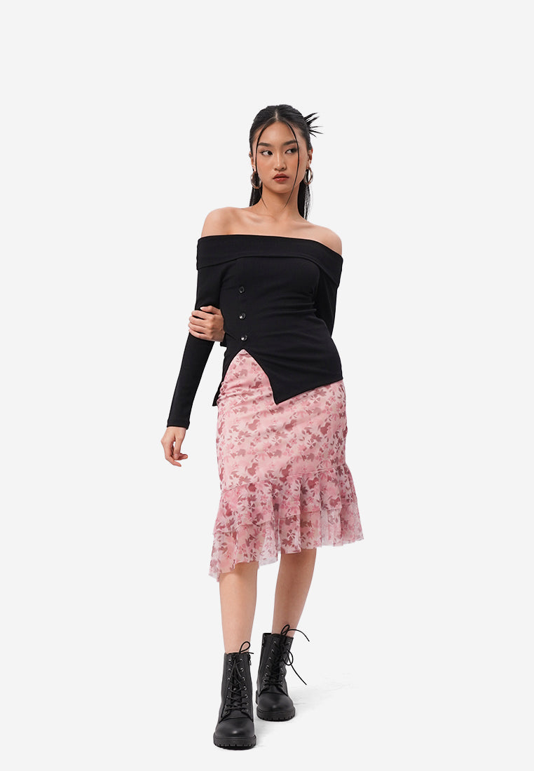 Off Shoulder Long Sleeve Top