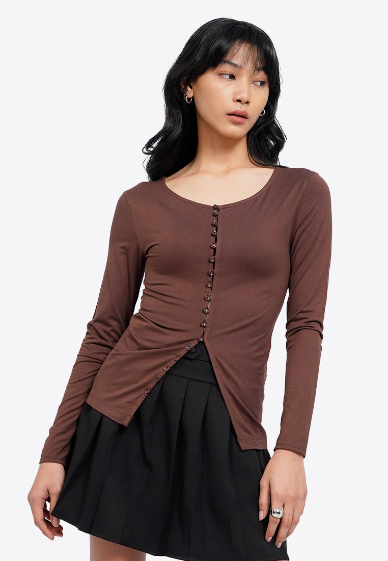 Button Up Long Sleeve Top
