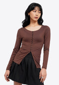 Button Up Long Sleeve Top
