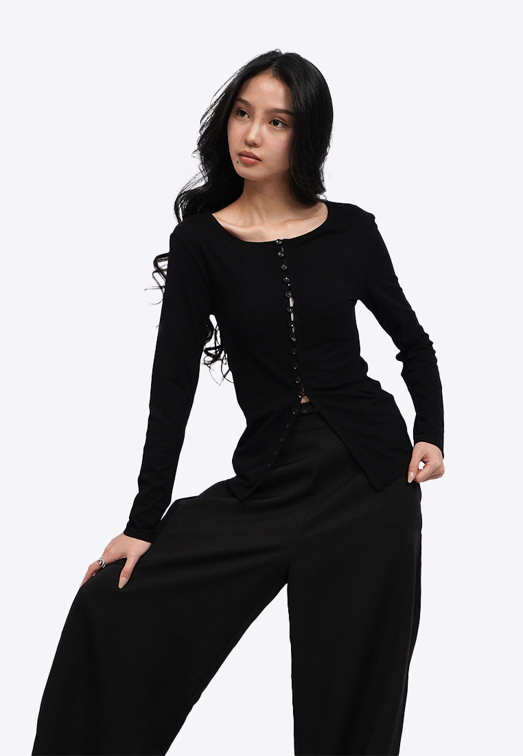 Button Up Long Sleeve Top