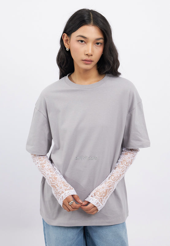 Oversized Double Layer Lace Top