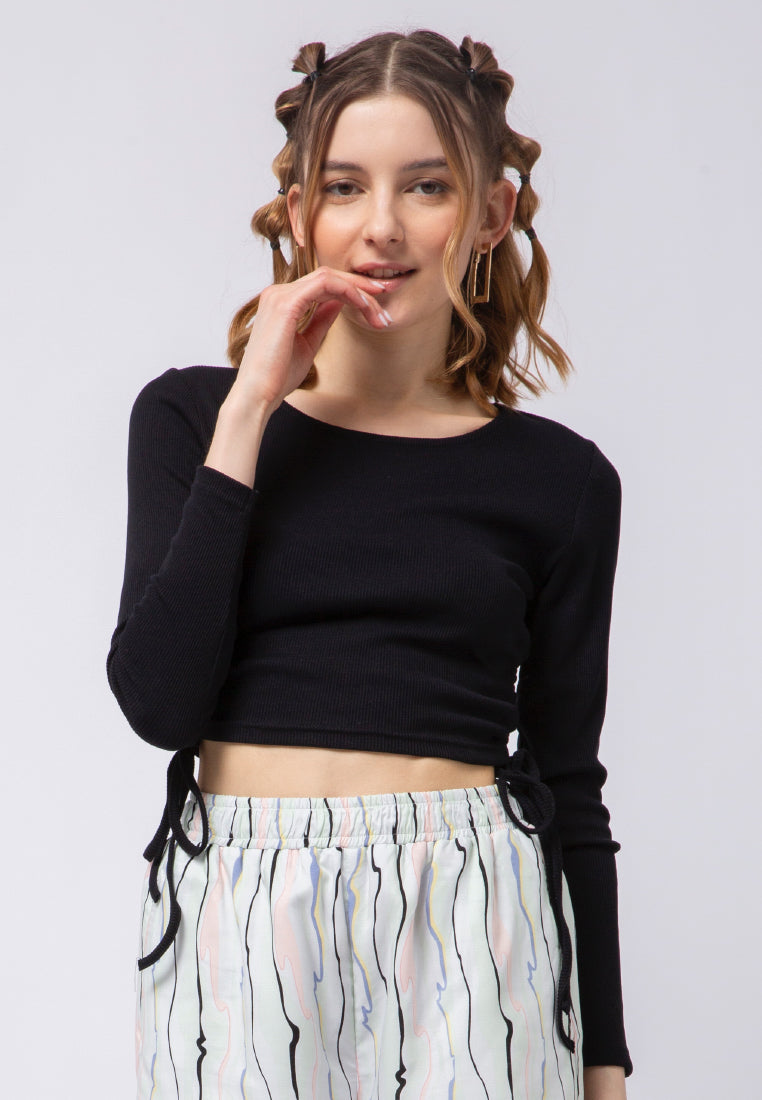 Long Sleeve Top with Gathered Details