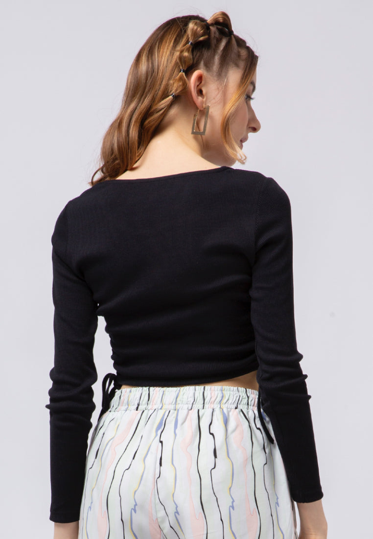 Long Sleeve Top with Gathered Details