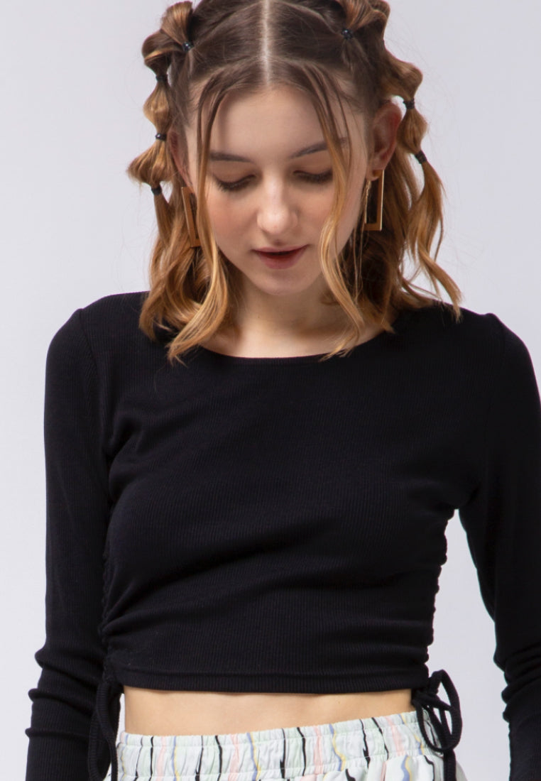 Long Sleeve Top with Gathered Details