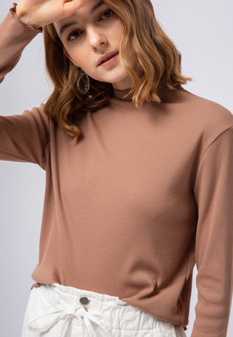 Lettuce Hemline Long Sleeve Top