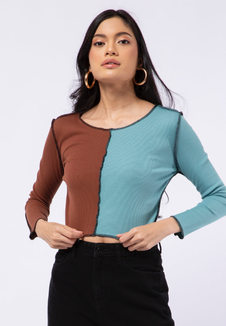Colorblock Long Sleeve Top