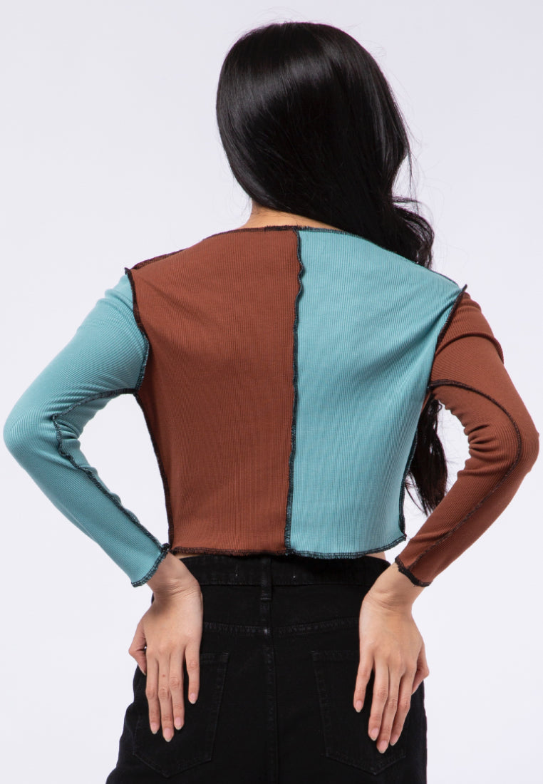 Colorblock Long Sleeve Top