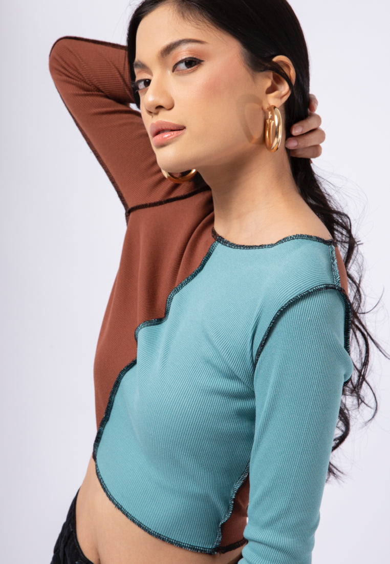 Colorblock Long Sleeve Top