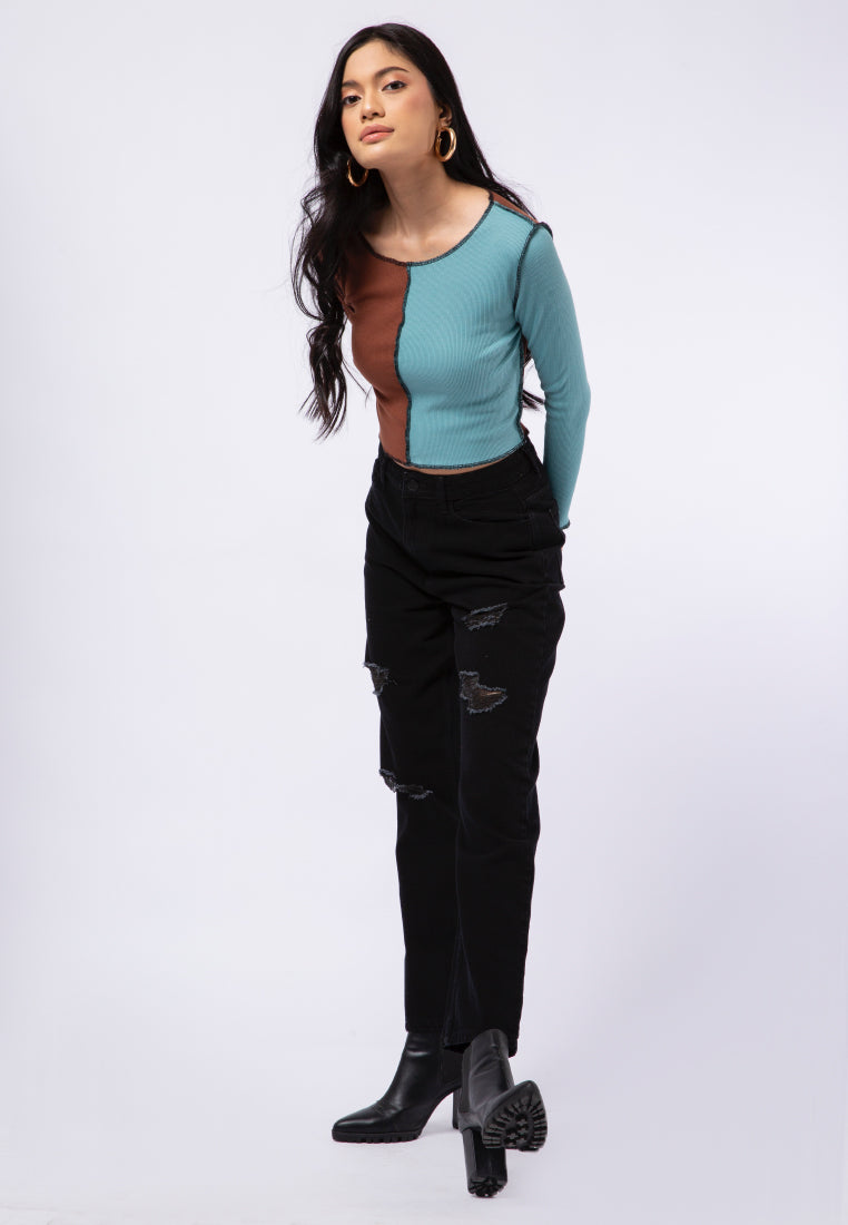 Colorblock Long Sleeve Top