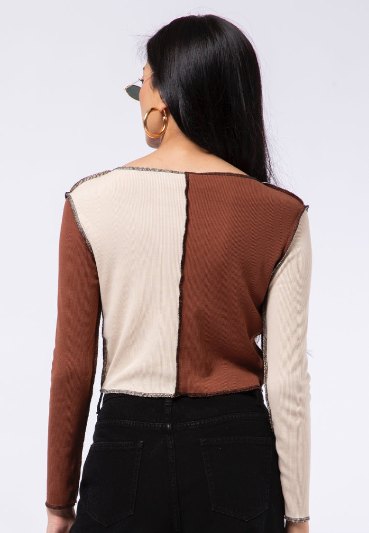 Colorblock Long Sleeve Top