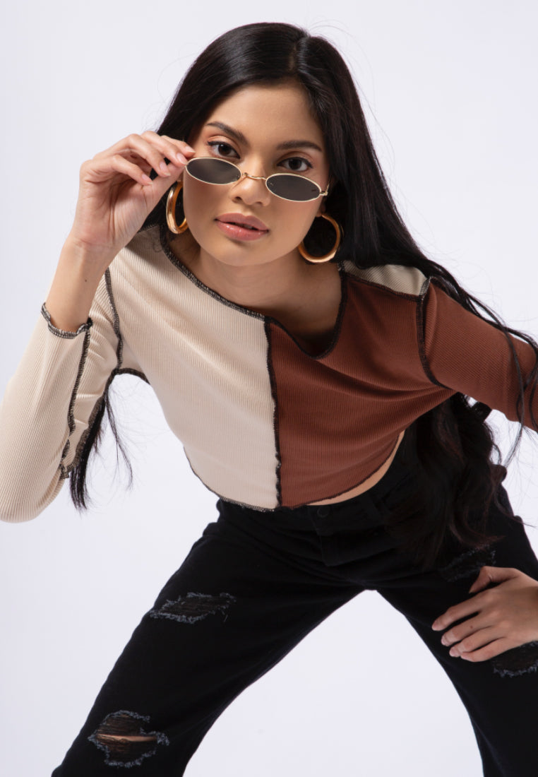 Colorblock Long Sleeve Top