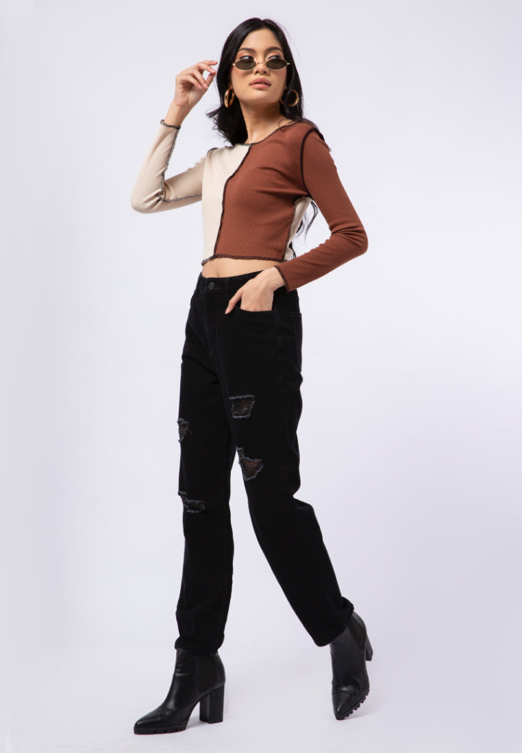 Colorblock Long Sleeve Top