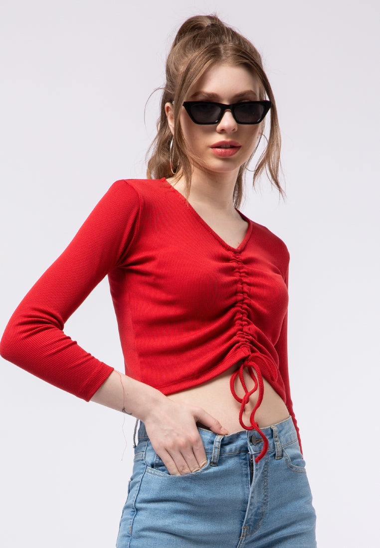 Long Sleeve Ruched Top