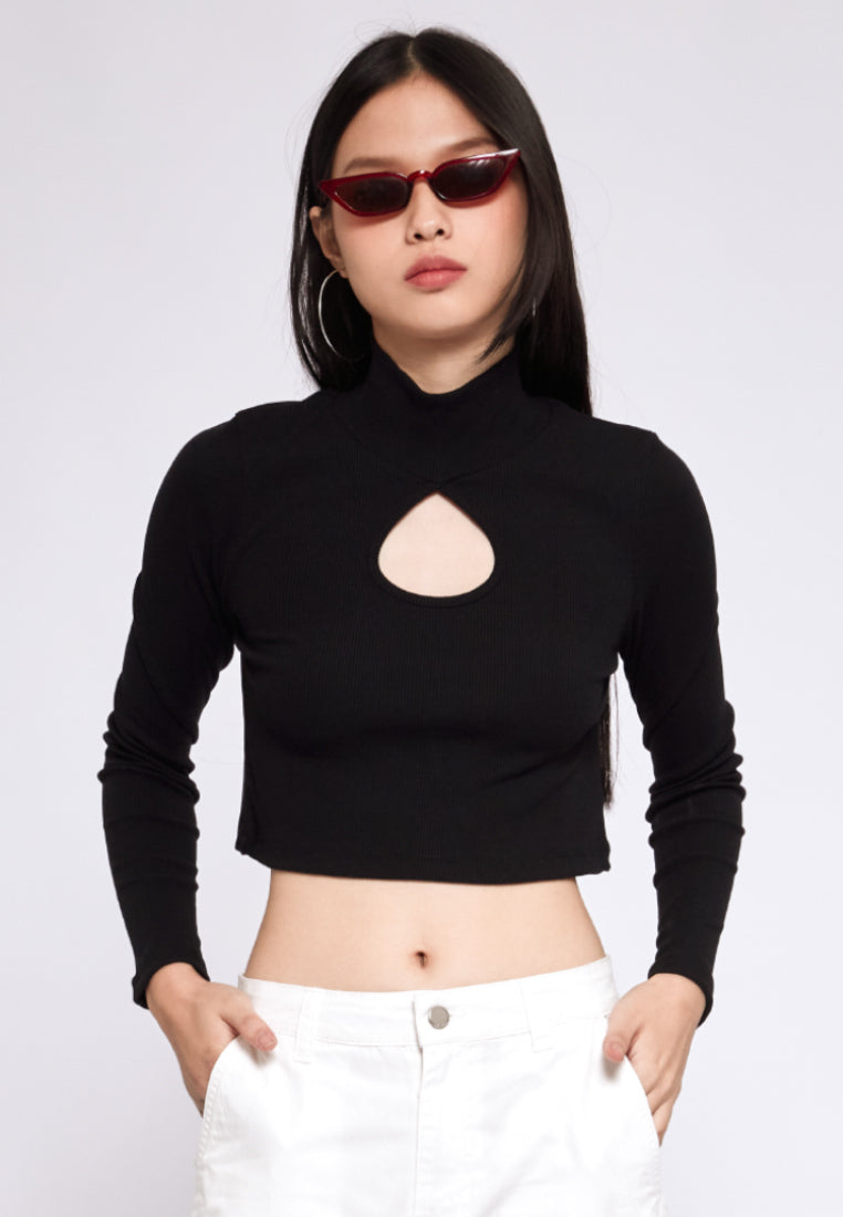 Cut Out Long Sleeve Top